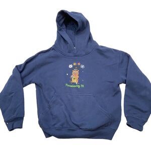 Boys Youth Navy Blue Groundhog’s Day‎ Graphic Sweatshirt Size Medium 10-12